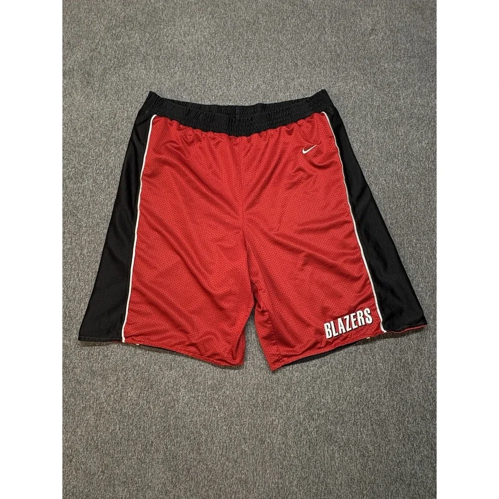 Vintage Nike Reversible Basketball Shorts Mens L NBA Portland Blazers Dazzle Y2K
